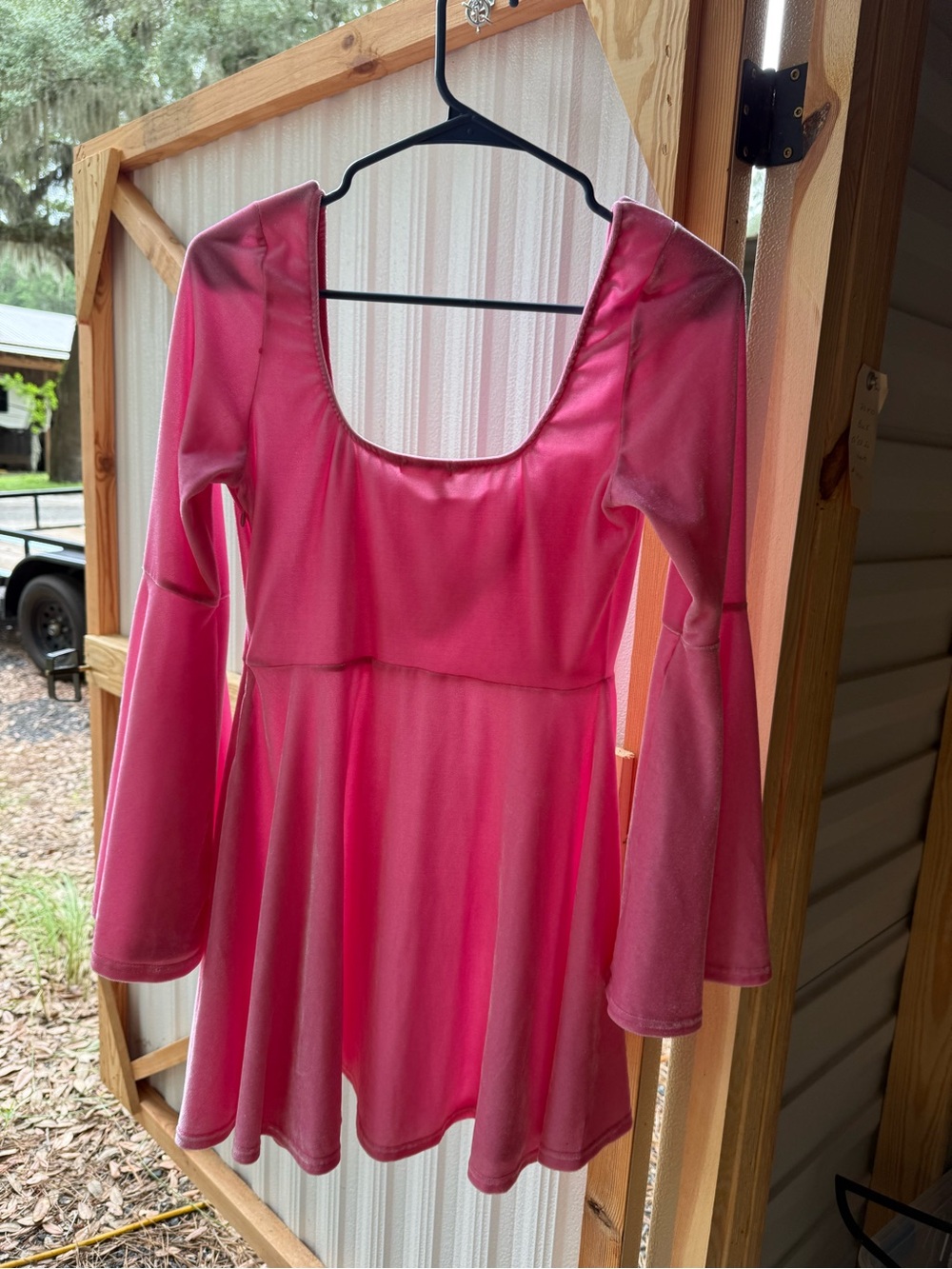 Dolls Kill Pink Long Sleeve Skater Dress
